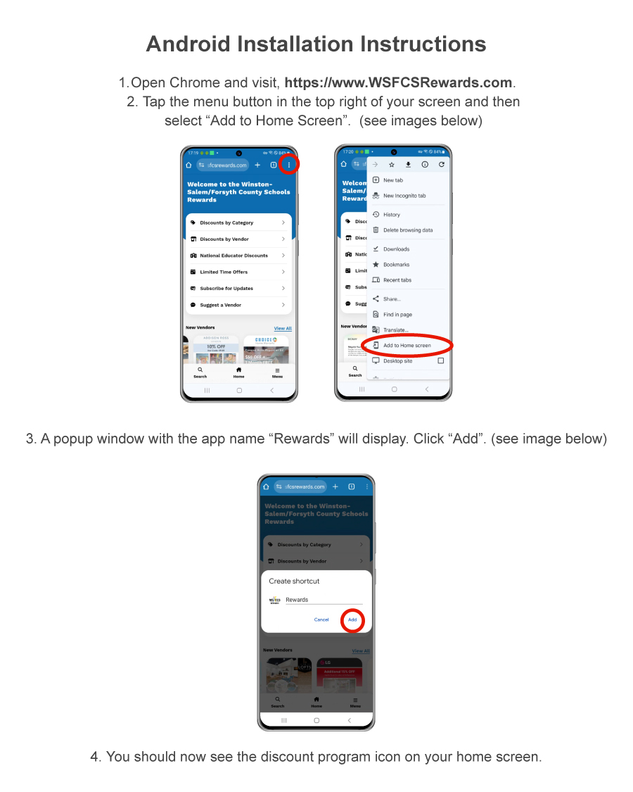 Android OS Installation Instructions